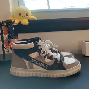 Black/white/gray/orange Sneakers worn and used
